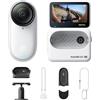 Insta360 GO 3S Ciclismo POV Bundle 128GB Bianco-Cam 4K per vlogging, POV a mani libere, montaggio magnetico, stabilizzazione, 140 minuti di autonomia, impermeabilità fino a 10 m, editing IA