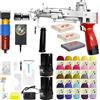Aisny Pistola per Trapuntatura, Set Trapuntatura Macchina Kit 2 * 2600mAh Batteria Tufting Taglierina Tappeti Pelo Tagliato Pelo Anello 20 Rotoli Filo con Panni Pistola Set Creazione Tappeti