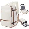 HPLQQ Zaino Ryanair 40x30x20 Zaino da Viaggio Aereo Bagaglio a Mano 24L Borsa da Cabina per Uomo e Donna Lavoro e Scuola Trekking Casual Daypack Impermeabile per laptop 14,B4-Marrone beige