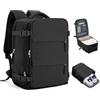 HPLQQ Zaino Easyjet 45x36x20 Zaino da Viaggio Aereo Bagaglio a Mano 32L Borsa da Cabina per Uomo e Donna Lavoro e Scuola Trekking Casual Daypack Impermeabile per laptop 15.6,D1-Nero