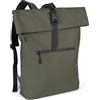 styleBREAKER Zaino unisex impermeabile con aspetto di sacca da vela monocolore, cerniera, fibbia, scomparto per laptop 02012408, colore:Oliva
