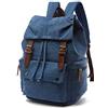 Rufun Zaino Canvas Vintage per Laptop Zainetto Escursionismo Viaggio Borsa Grande Capacità Unisex (Blu)