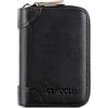 PORRASSO Porta Carte di Credito Pelle Portamonete Uomo Portafoglio con Protezione RFID Portatile Porta Tessere con 12/20/30/45 Porta Carte di Credito Nero A
