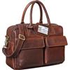 STILORD Carlo Borsa da Ufficio in vera pelle Portadocumenti vintage Valigetta 24 ore ventiquattrore Borsa lavoro Cuoio Uomo Donna Colore:porto - cognac