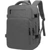 ZHXX zaino easyjet 45x36x20,bagaglio a mano,30L zaino aereo con compartimento dedicato per laptop da 15,6", Tasca nascosta, foro USB e foro cuffie.Grigio scuro.