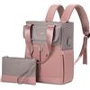LOVEVOOK Zaino da Donna 2 in 1, Mini Borsa Elegante per Città, Tempo Libero, Viaggi, Lavoro - Grigio Rosa, 13,3 Pollici