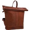 Gusti Leder Gusti Gitta Rolltop - Zaino in pelle di capra, da donna, vintage, in pelle, con chiusura lampo e chiusura magnetica, marrone, 8-10 l
