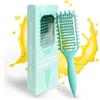 Qufiiry Spazzola per Ricci Multifunzionale, Spazzola per Definizione, Styling per Capelli Lisci e Bagnati, per Ogni Tipo di Capelli（Verde)