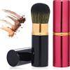 Vin Beauty 2 pennelli da trucco retrattili, portatili, per fard, fondotinta liquido, pennello per cipria, pennello espandibile con copertura per mixer facciale