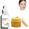 Hppsctink 2pcs Set di curcuma, 30ml Siero alla curcuma e 50g Crema viso alla curcuma, Riduce le rughe sottili, Rassodante e idratante, cream