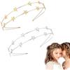 AOOTUERL Cerchietto per capelli con stella in metallo, 2 pezzi, a doppio strato, in lega di strass, corona a stella scintillante oro e argento, cerchietto elastico per capelli da sposa, per Natale, donne,
