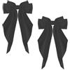 ZEVONDA 2 Pezzi Fermaglio per Capelli con Fiocco - Clip per Capelli Chiffon Forcina per Capelli con Fiocco Grande con Nastro Lungo per Donne e Ragazze(Nero+Nero)
