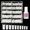 Venares 500 Pezzi Unghie Finte con Colla, 10 Misure Acrilico Unghie Finte Naturale Unghie Tips Set con Colla (Naturale)