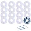 LIANRISES 16 Pezzi Bianco Scrunchies Per Capelli Bianco Scrunchies Grandi Donne Cotone Elasticità Eventi Di Festa Accessori Per Capelli DIY E Tre Pennelli