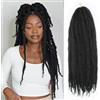 Enbeautiful Marley Twist Hair 24 Inch 8 confezioni Marley Twists Braiding Hair Long Cuban Twist Hair Pre Fluffed Afro Kinky Curly Twists Uncinetto Capelli sintetici Marley Braids Extensions,1B#