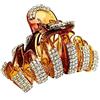 Fodattm Squisiti strass a clip a griffa, grande clip per capelli con cristalli spessi, per donne e ragazze (marrone)