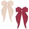 ZEVONDA 2 Pezzi Fermaglio per Capelli con Fiocco - Clip per Capelli Chiffon Forcina per Capelli con Fiocco Grande con Nastro Lungo per Donne e Ragazze(Rosa + Rosa Rossa)