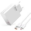 OERYIEG 90W USB C Caricatore Rapido Cavo per Xiaomi 15T Pro, 15 Ultra, 14T 14T Pro, 13T Lite, 12 12T, Redmi Note 14Pro 14Pro+ 5G, 13 13Pro+, 12Pro, A5, A3, 14C, POCO F7, X7, M7, C75 Caricabatterie Adattatore