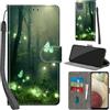 Haninsuze Cover per Samsung Galaxy A12/M12 Custodia Cover Pelle Libro Portafoglio con Porta Carte Magnetica Protezione Antiurto Cuoio Flip Case Custodia Cover per Samsung A12, Farfalla