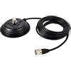 UAYESOK Base magnetica per antenna HF/VHF/UHF Base da 4,3 pollici (110 mm) con cavo coassiale RG58 da 5 m Connettore PL-259 per ricetrasmettitore radio marino mobile dual band CB Felmale UHF