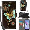 Haninsuze Cover per Honor 9 Lite Custodia Cover Pelle Libro Portafoglio con Porta Carte Magnetica Protezione Antiurto Cuoio Flip Case Custodia Cover per Honor 9 Lite, farfalla verde