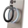 elago Anello Magnetico per Tutte le Serie iPhone e Samsung Galaxy | Compatible con MagSafe, Anelli Adesivi Magnetici con Guida Inclusa [2 Pezzi] (Nero)