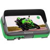 Sovica Porta cellulare moto bici impermeabile custodia con Visiera valida per Smartphone fino a 7,6 compatibile con tutti i tipi di manubrio Massima sicurezza antivibrante (Verde)