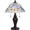Bieye L30780 Lampada da tavolo in vetro colorato in stile Tiffany con base a braccio girevole per la lettura e la decorazione della casa (rosso barocco)