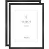 Veelot® 2x Cornice Foto in Legno Ayous nero 30x40cm,Passepartout 20x30cm,Cornice per Grande Quadro Poster | Decorazione da Parete per Stanza - Solo per Espositore a Parete