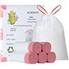 AURMOO 60x Sacchetti Spazzatura 60L con Cordin, Sacchetti Biodegradabili, | Sacchetti della spazzatura, Sacchetti per Immondizia con Cordino, Sacchetti Umido, Sacchi di Rifiuti, Müllbeutel, 60 x 80cm