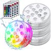 Aoreun Luci per Piscina, 4 Pezzi Luce LED Sommergibile 13 LED Luci Piscina IP68 Impermeabile LED Luci Subacquee con Telecomando 16 Colori Luci a Sommergibili per Giardino Piscina Laghetto Fish Tank