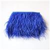 Blausky Nastro con piume di struzzo, 1 m, con piume di struzzo, strisce di tessuto, frange con nastro di raso per fai da te, cucito, artigianato, abbigliamento da matrimonio, blu