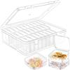 Foonary 30 scatole portaoggetti con coperchio, piccole dimensioni in plastica trasparente, mini scatola per pillole, piccole parti, orecchini, anelli, perle