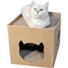 YAYY Casa per gatti in cartone, Casetta per gatto da interni con tiragraffi per gatti
