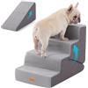 Gardner Pet Scala Cani 2 in 1, 47/56.5cm, 4 Gradini, Grigio | Spugna ad Alta Densità, Rivestimento Impermeabile, Antiscivolo, Fodera Removibile e Lavabile, Per Letto, Divano, Auto