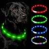 HOTUT Collare per Animali Domestico LED Ricaricabile USB,Collare per Cani a Led con Lunghezza Regolabile con 3 Modalità di Illuminazione,Collar Luminoso per Cani Taglia Piccola Media Grande(Verde)
