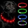 HOTUT Collare per Animali Domestico LED Ricaricabile USB,Collare per Cani a Led con Lunghezza Regolabile con 3 Modalità di Illuminazione,Collar Luminoso per Cani Taglia Piccola Media Grande(Rosso)