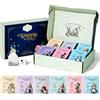 Thoughtfully Wonder of Tea - Alice nel Paese delle Meraviglie - Set di Tè- 6 Gusti Classici con Citazioni e Illustrazioni - Regalo per Donne, Amanti del Tè e della Lettura - Compleanno & Natale - 90 Bustine