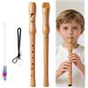 AEMCHDM Flauto Dolce in Legno, Flauti a 8 Fori Design Staccabile con Scovolino e Scatola Regalo, 8-buche Flauto Soprano in Do Diteggiatura Barocca per Scuole e Adulti