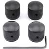 Musiclily Basic Manopole Cupola Dome Knobs com Vite Fissaggio Nero 4 Pezzi | Acciaio, Grosso 18 Denti, per Chitarra Elettrica Tele o P Bass