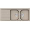 SCHOCK | Lavello Cucina Formhaus D200 2 Vasche con Gocciolatoio, Vasche Reversibili, Materiale Cristalite®, Avena, 1160x500mm