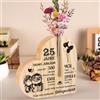 Sayregifty Regalo di nozze in argento, 25 regali di anniversario - Felice 25° anniversario regalo per donna, uomo, coppia, uomo, donna, matrimonio, argento, regalo per 25° anniversario di matrimonio