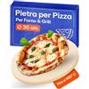 Praknu Pietra Refrattaria per Pizza da Forno Elettrico, Grill e Barbecue - Rotondo 30 cm Ø - Per un Impasto Croccante