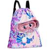 PYEUIFT Zaino con Coulisse per Sirena - Sacca Piscina Bambino - Borsone Piscina Bambina - Borsa da Palestra Sportiva per Ragazze e Bambini Borsa per la Spesa da Spiaggia Impermeabile