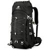 Outplea Zaino da trekking impermeabile da 60 litri con copertura antipioggia per donne, grande zaino da campeggio, arancione