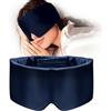 Quelcc Mascherina Occhi per Dormire con Fascia per La Testa Regolabile, Maschera per Dormire per Dormire a Casa, Ufficio, Tempo Libero, Viaggi a Lungo, Uomini e Donne, Colore Blu Marino