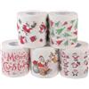 Exceart, 5 rotoli di carta igienica con scritta in lingua tedesca Frohe Natal, in legno, carta igienica, tovagliolo, asciugamano da collezione, asciugamano divertente, regalo per Natale