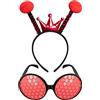 Floruvia Bienenantenne Cerchietto & Set Occhiali, Accessori Costume Insetto/Coleottero per Donne, Uomini - Costume Farfalla per Carnevale e Cosplay