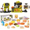 EULEUY 44 PCS Macchina Caffe Giocattolo,Negozio Giocattolo per Bambini Accessori da Cucina con Macchina da Caffè,Registratore di Cassa Giocattolo,Cibo Finto,Soldi Giocattolo,Regali per Bambine e Bambini.