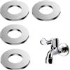 TUKNN Rosetta per Termosifone, Coperchio del Rubinetto, Rosette per Termosifoni, Acciaio Inox Valvola, in Collare Argento 25mm Foro, 4PCS